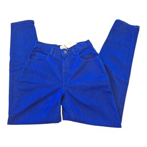 Vintage 90s MODA INT"L Denim Jeans, size 10, Bright Blue, Royal Blue NWT